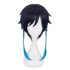 Game Genshin Impact Venti Gradient Blue Cosplay Wig Braided Synthetic HairY^$i