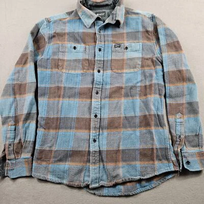 Matix Flannel Shirt Button Up Piller Slim Fit Blue Orange Mens Medium Skater - Image 1 of 4