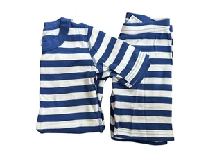 Hanna Andersson Blue Stripe Boy Short John Pajamas 130 cm US 8 Shorts Sleeve Kid - Picture 1 of 7