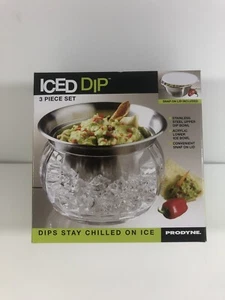 NEW Prodyne ICED DIP 3 Piece Serving Set (2010/IC-6) Stainless Steel Dip Bowl - Picture 1 of 6