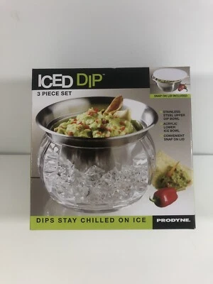 NEW Prodyne ICED DIP 3 Piece Serving Set (2010/IC-6) Stainless Steel Dip Bowl - Image 1 of 4