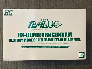 HG 1/144 RX-0 Unicorn Gundam Destroy Mode Green Frame Pearl Clear ver. - Picture 1 of 5