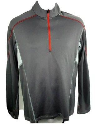 Pullover Salomon para mujer L 1/4 cremallera, gris, costuras expuestas, aberturas para el pulgar, usado en excelente estado Foto 1 de 4