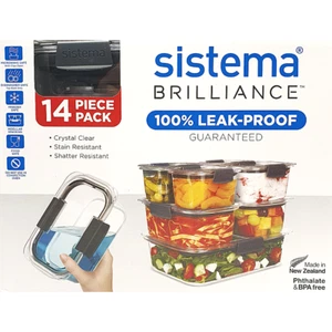 Sistema Brilliance Leakproof Food Storage Container Lunchbox 14pc Gift Box Set - Picture 1 of 11