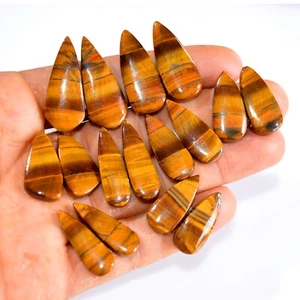 8 Paar 210 kt natürlicher Tigerauge Cabochon Edelstein Paar Lot 23 x 10-33 x 13 mm #14722 - Bild 1 von 6