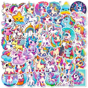 50pc waterproof stickers for children's cartoon unicorn stickers - Picture 1 of 16