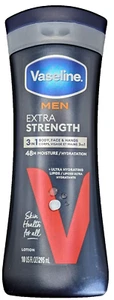 Vaseline Men Extra Strength 3 in 1 Body Lotion, Heals Dry Skin, 10 OZ, 48Hr - Picture 1 of 2