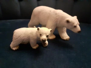 Schleich 2 Eisbären Mutter mit Kind Baby Eisbär - Bild 1 von 2
