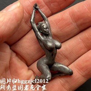 Brass Naked Yoga Girl Statue Art Beauty Hot Model Artworks Meditation Home Decor - Picture 1 of 5