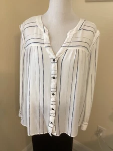 Langarm Viskose Bluse Matrosen Schulter weiß/blau gestreift XL - Bild 1 von 6