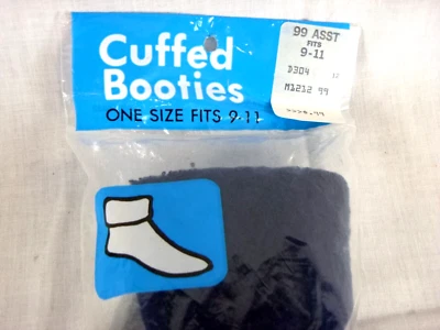 Nuevo de Lote Antiguo Acrílico Cepillado Puños Lounge Botín Calcetines Azul Marino Sellado Foto 1 de 4