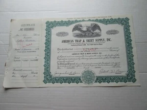 (1) JAN.15 1970 AMERICAN TRAP & SKEET SUPPLY CORP. STOCK CERT. 250 SHARES #3 - Picture 1 of 5