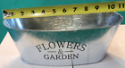 Window Planters Printed ‘Flowers & Garden’ Oval Galvanized 11x5x4”