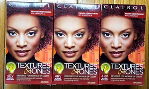 3 X CLAIROL TEXTURES & TONES 4RV BLAZING BURGUNDY PERMANENT HAIR COLOR - Picture 1 of 1