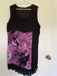 Taking Shape Black Tank/Dress With Printed Overlay Size 20 - Picture 1 of 3