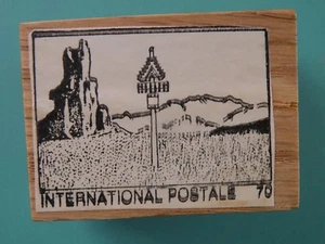 Correo Internacional - Sello de goma postoide de franqueo sintético escena paisaje  - Imagen 1 de 2