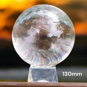 Crystal Ball - 130mm Diameter - Glass Stand - Fortune Telling - Healing - Picture 1 of 3