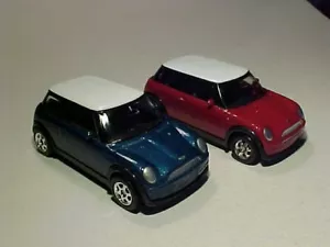 LOT 2 Colours 2005 BMW Mini Cooper Welly 1/64 Range Diecast Mint Loose - Picture 1 of 7