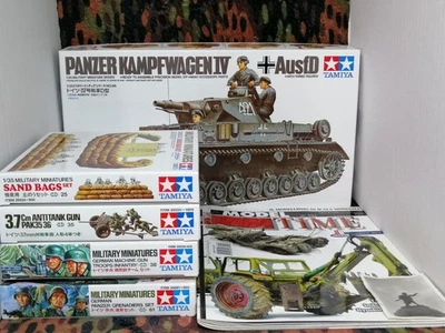 LOTTO PANZER 5 KIT TAMIYA SCALA 1:35-35096+35025+35038+35035+35061+RIVISTA+FOTO - Immagine 1 di 4