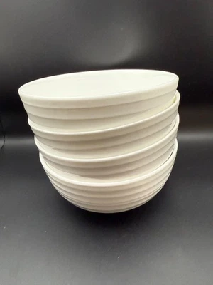Mikasa SWIRL WHITE Sopa Cereal Cuencos 6 3/8" Lote de 4 Excelente Estado Foto 1 de 4