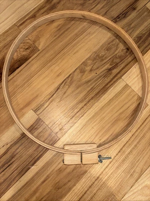 Vintage Large 14” Round Hardwood Oak Wooden Needlepoint Hoop Quilting Embroidery - Image 1 of 4