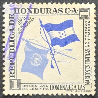 Гондурас - 1955 Scott C271 ООН флаги памятный 1c авиапочта - марка - Изображение 1 из 3