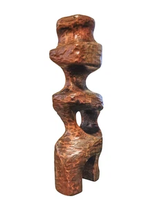 Abstract Wooden Sculpture, Dynamic Expressionist Carving with Organic Motion - Picture 1 of 5
