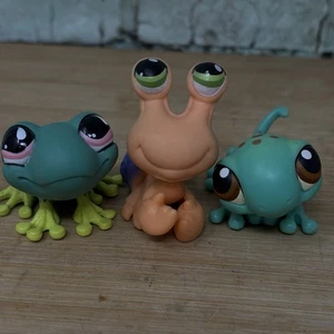 Littlest Pet Shop LPS Gecko 111, rana verde 479, granchio eremita 352 lotto di 3 - Foto 1 di 8