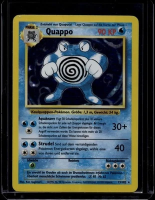 Pokemon TCG Poliwrath Quappo 13/102 German Base Set Holo Rare MP - Image 1 of 2