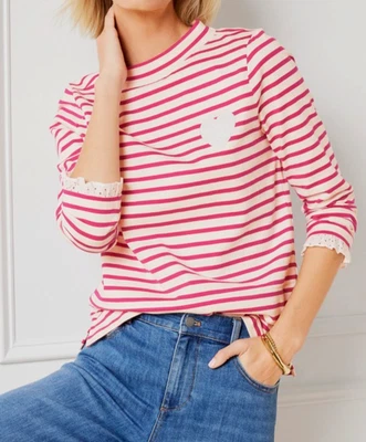 Top de manga larga con cuello falso y ojales talla XL Talbots Foto 1 de 4