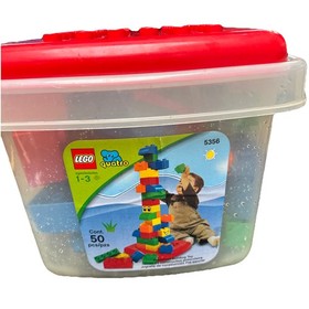 Lego Quatro 5356 Building Blocks Bin & Lid Large Chunky Toddler Size 45 Pc Set