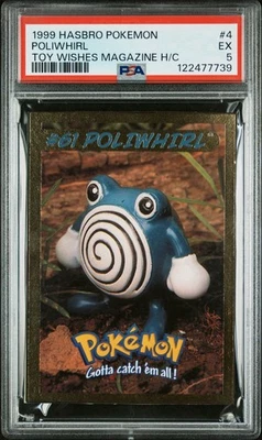 Poliwhirl Pokemon Card Hasbro Toy Wishes Magazine Hand Cut 1999 WOTC PSA 5 POP 1 - Image 1 of 3
