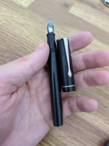 Vintage Füllfederhalter von Eclipse "The Slik" schwarz Zelluloid/versilbert RAR - Bild 1 von 8