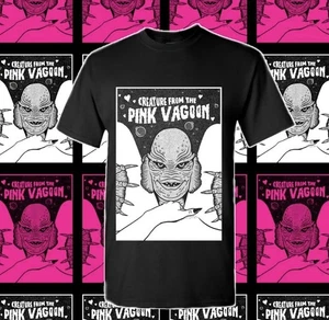 Creature from the Pink Vagoon Retro Style Schwarz T-Shirt Unisex Tee S - Bild 1 von 5