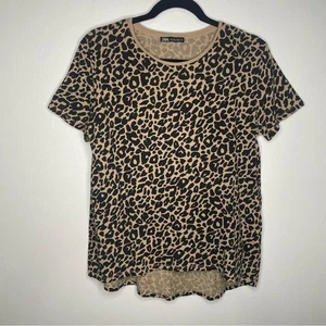 ZARA Short Sleeve Leopard Print Top Boho Size M - Picture 1 of 8