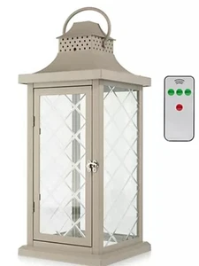 LUMIDA Xmas XL-Outdoorlaterne Dekor-Glas mit Tür 3-fach Leuchteffekt inkl. Fernb - Bild 1 von 3