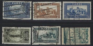 Perfins - Marokko - 6 verschiedene (Muster oder Briefmarken) - Bild 1 von 2