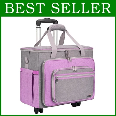 Sacola tote roxa roxa para scrapbook com carrinho telescópico - Imagem 1 de 4