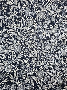 Joules Navy & White Floral Animals William Morris Design - 11m Viscose Fabric - Picture 1 of 3