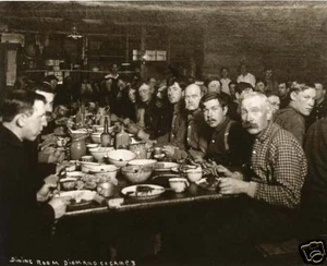 Campamento de tala Mess Hall leñadores comedor esmalte cuencos cafeteras 1890 - Imagen 1 de 1