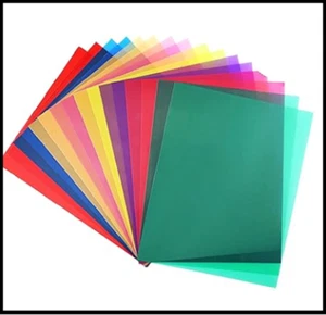 Confezione 16 Gel Chiari Sovrapposizioni Colorate Trasparenza Pellicola Colore Fogli Plastica Nuovi - Foto 1 di 6