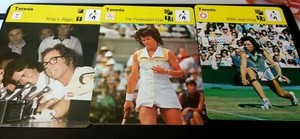 1977-79 SPORTSCASTER CARD NRMT-MT NICE  3 DIF BILLIE JEAN KING RIGGS BOBBY 