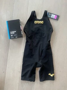 Arena Powerskin Carbon Glide Black Kneeskin Closed Back Tech Suit Size 26 - Picture 1 of 3