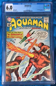 Aquaman 1 CGC 6.0 DC 1962 KEY SILVER AGE CLASSIC Comic Book JUSTICE LEAGUE - Picture 1 of 4