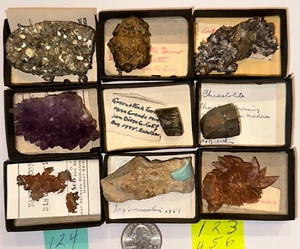 Walker Collection, 1930 to 1960, LOT #124 of 9 Rocks Gems Minerals - Picture 1 of 23