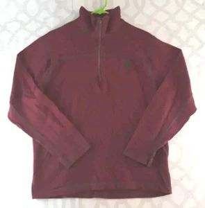 Timberland Sweater Mens Medium Red 1/4 Zip Fleece Sweatshirt Pullover - Picture 1 of 9
