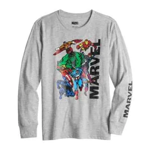 Marvel Hero Avengers Capt America, Iron Man, Falcon, Hulk, Long Sleeve Tee, Med - Picture 1 of 5