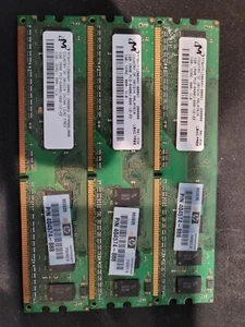 (Lot of 3)  Micron 1GB 1Rx8 PC2-6400U-666--12-D0 1GB DDR2, 800, CL6 ( 3GB total) - Picture 1 of 1