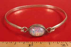 STUNNING VINTAGE CLASSY STERLING SILVER 925 GLITTERY BANGLE BRACELET SO CUTE !! - Picture 1 of 1