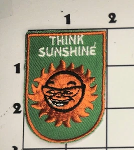 Think Sunshine Patch Smiling Sun Face Shield Embroidered Sew On Costume - Picture 1 of 1